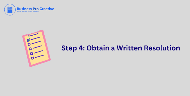 obtain written resolution